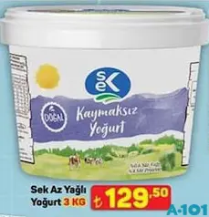 SEK AZ YAĞLI YOĞURT 3 KG fiyat ve kampanya bilgisi